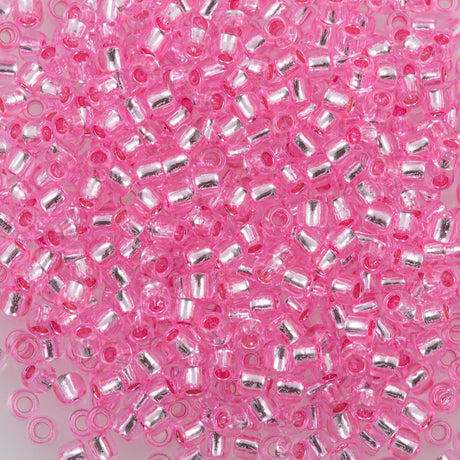 Toho Round Seed Bead 8/0 Silver Lined Transparent Pink (38)