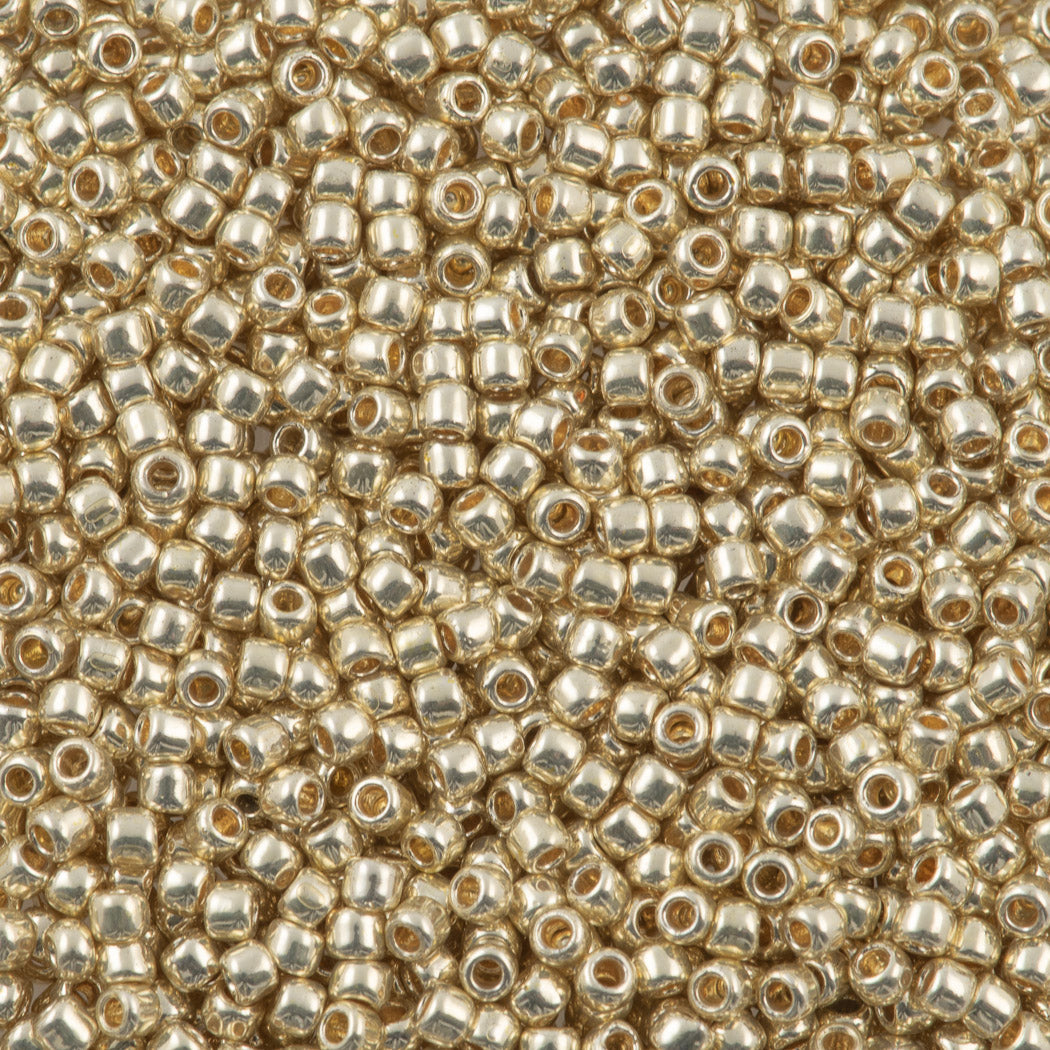 50g Toho Round Seed Bead 8/0 PermaFinish Galvanized Yellow Gold (559PF)