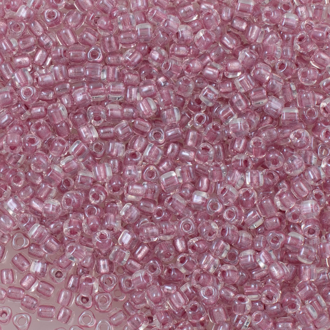 Miyuki Triangle Seed Bead 10/0 Inside Color Lined Sparkle Peony Pink 10g (1524)