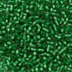 Miyuki Delica Seed Bead 11/0 Semi Matte Dyed Silver Lined Green DB688