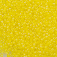 Toho Round Seed Bead 11/0 Transparent Matte Lemon AB 2.5-inch Tube (175F)