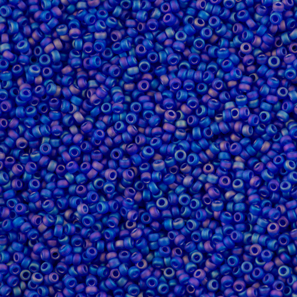 Miyuki Round Seed Bead 15/0 Transparent Matte Cobalt AB 2-inch Tube (151FR)
