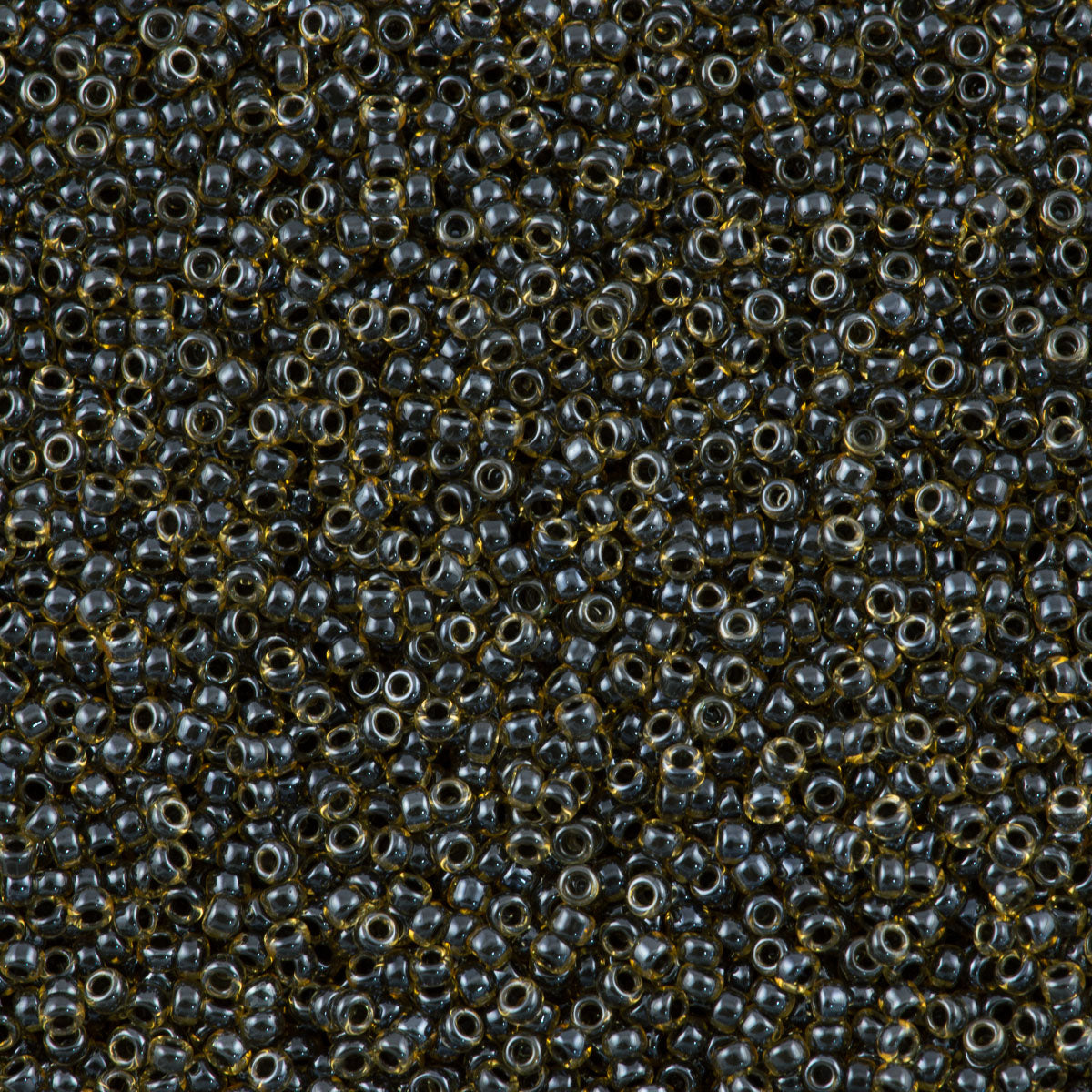 Miyuki Round Seed Bead 15/0 Black Lined Topaz 2-inch Tube (1840)