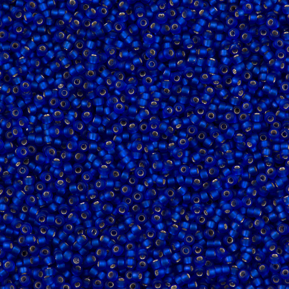 Miyuki Round Seed Bead 15/0 Matte Silver Lined Cobalt 2-inch Tube (20F)
