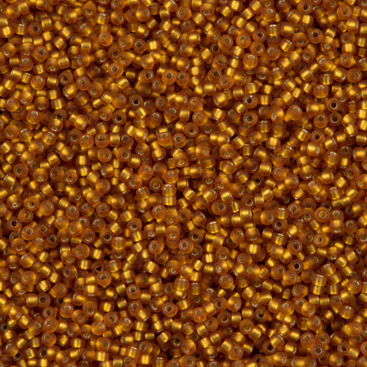 Miyuki Round Seed Bead 15/0 Matte Silver Lined Topaz 2-inch Tube (2422F)