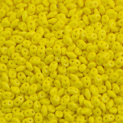 Super Duo 2x5mm Two Hole Beads Opaque Yellow 22g Tube (83120)