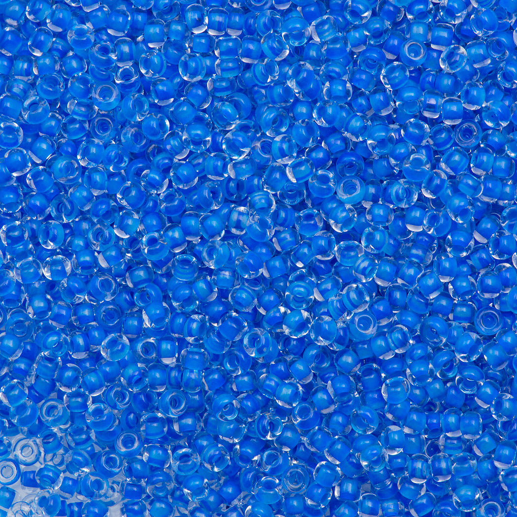 50g Czech Seed Bead 10/0 Crystal Lined Blue Terra (38336)