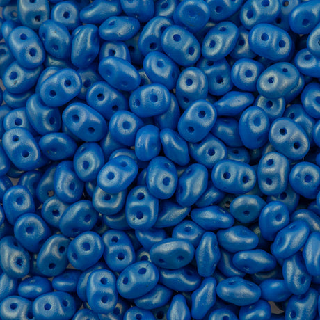 Super Duo 2x5mm Two Hole Beads Gold Shine Dark Cyan (24108)