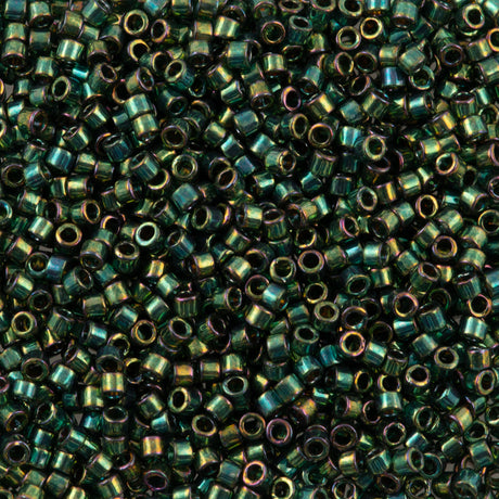 Miyuki Delica Seed Bead 11/0 Transparent Emerald Gold Luster AB DB125