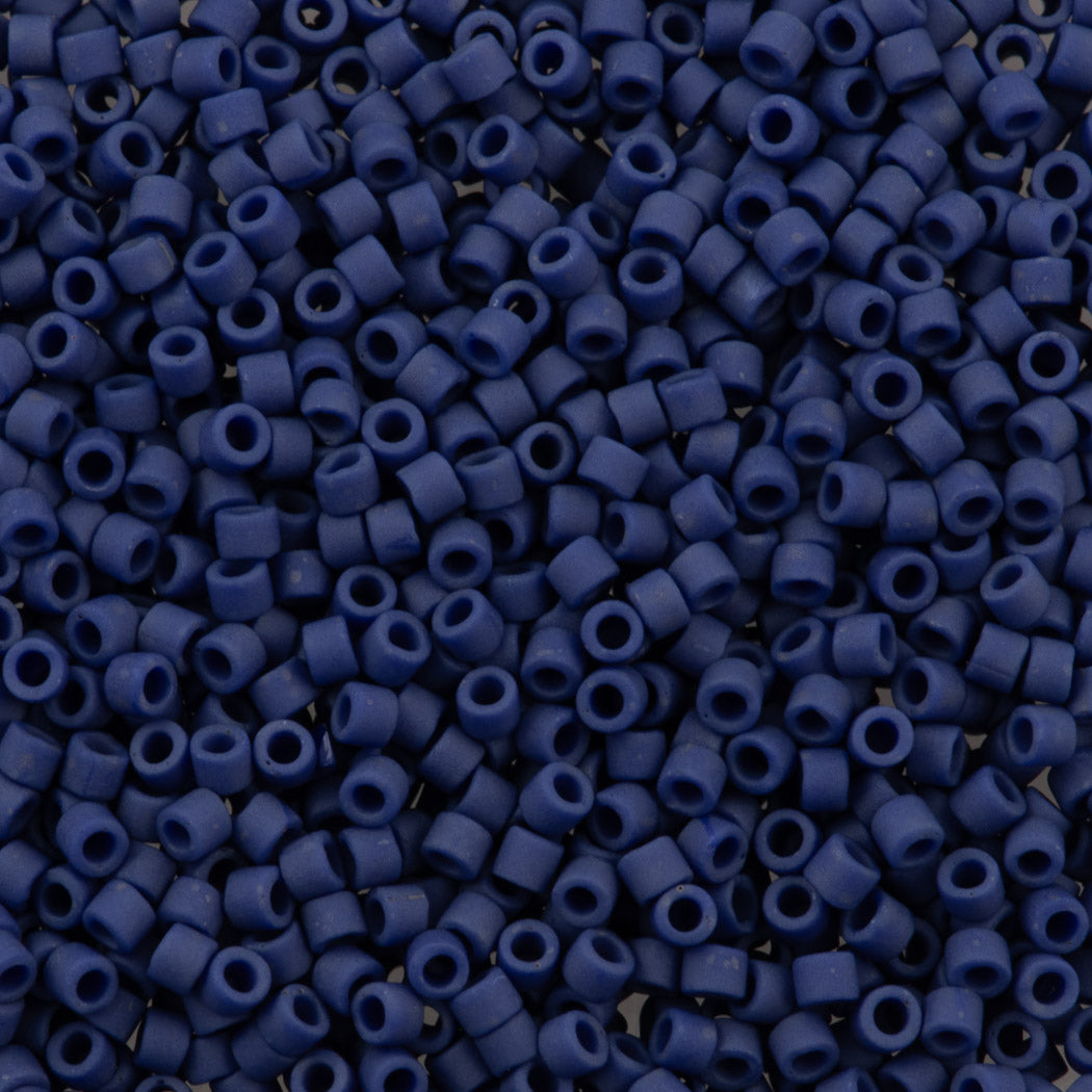Miyuki Delica Seed Bead 11/0 Matte Opaque Glazed Luster Dark Grey Blue DB377