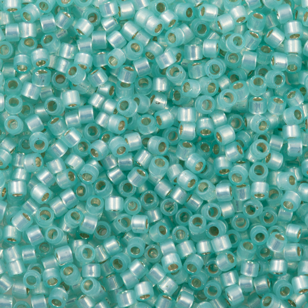Miyuki Delica Seed Bead 11/0 Opal Silver Lined Dyed Light Aqua DB626