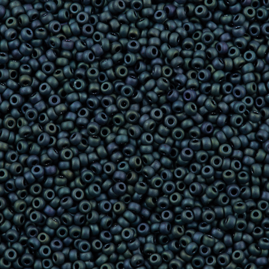 50g Miyuki Round Seed Bead 11/0 Matte Metallic Blue Green (2064)
