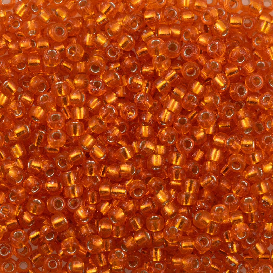 Miyuki Round Seed Bead 8/0 Silver Lined Orange (8)