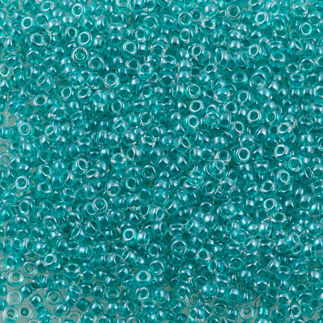 Miyuki Round Seed Bead 15/0 Inside Color Lined Dark Aqua Green (1555)
