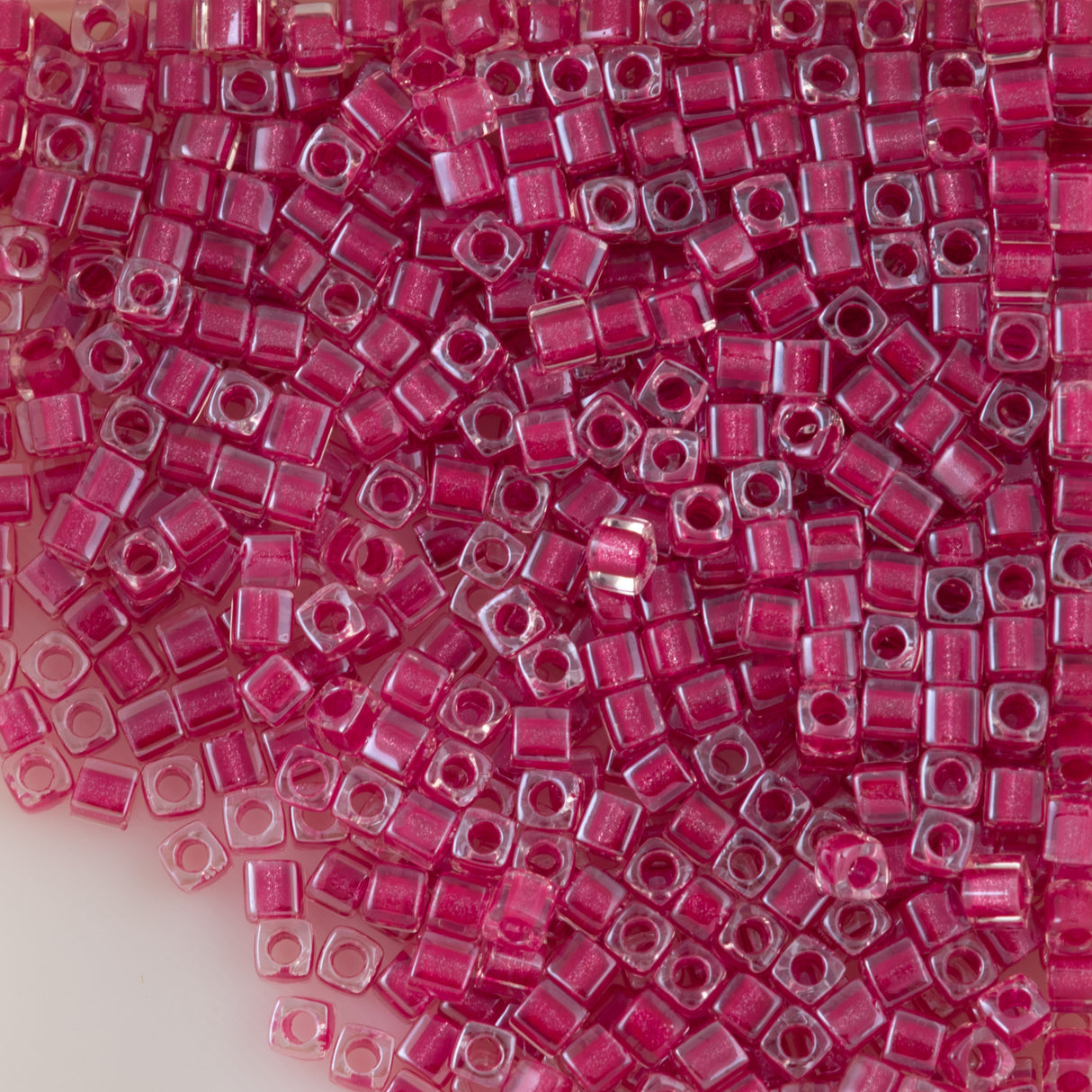 Miyuki 1.8mm Cube Seed Bead Inside Color Lined Rose Luster (2603)