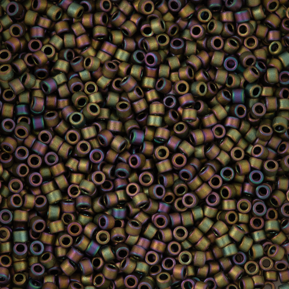 Miyuki Delica Seed Bead 11/0 Matte Metallic Gray Dusk Gold Luster AB DB1055