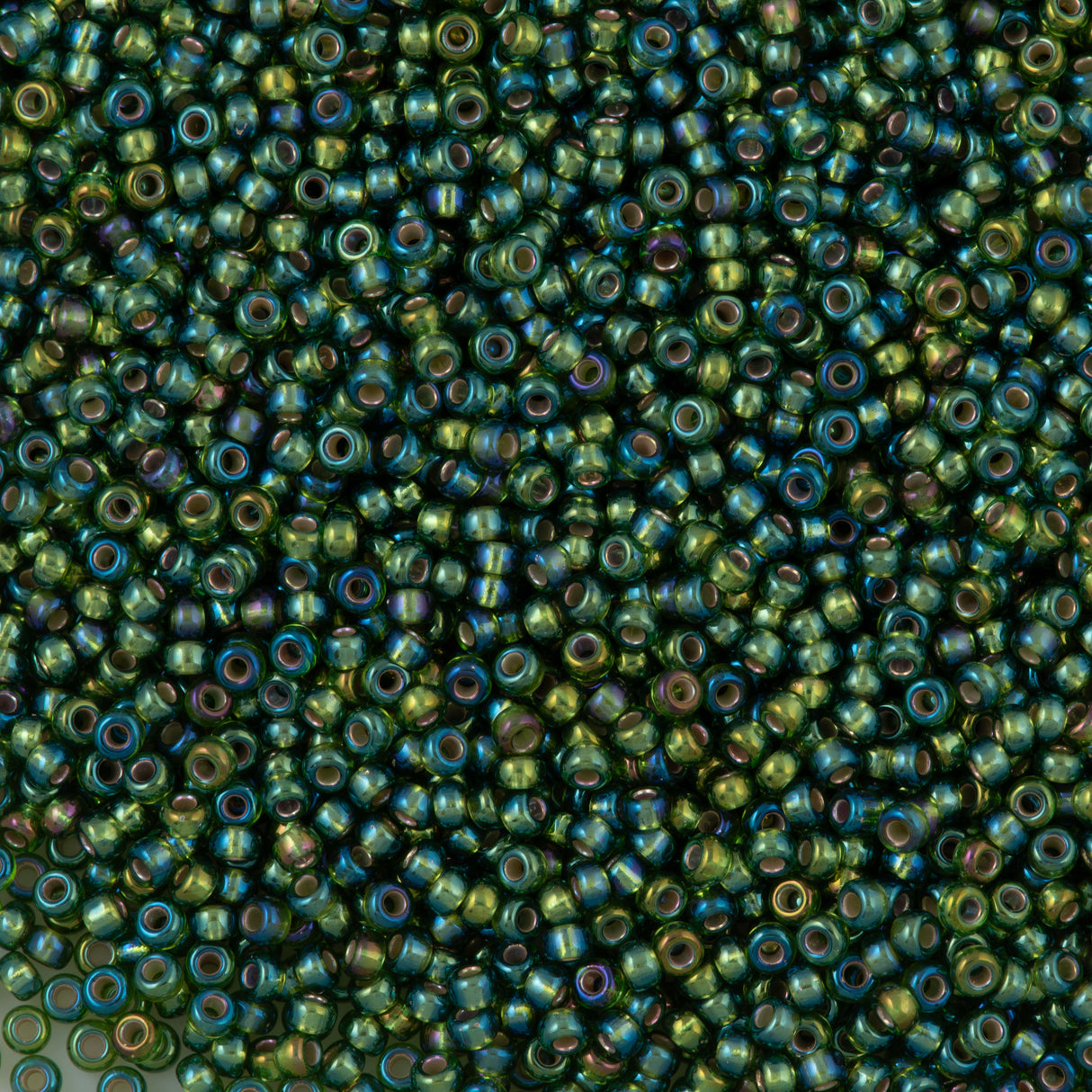 50g Miyuki Round Seed Bead 11/0 Silver Lined Olive AB (1026)