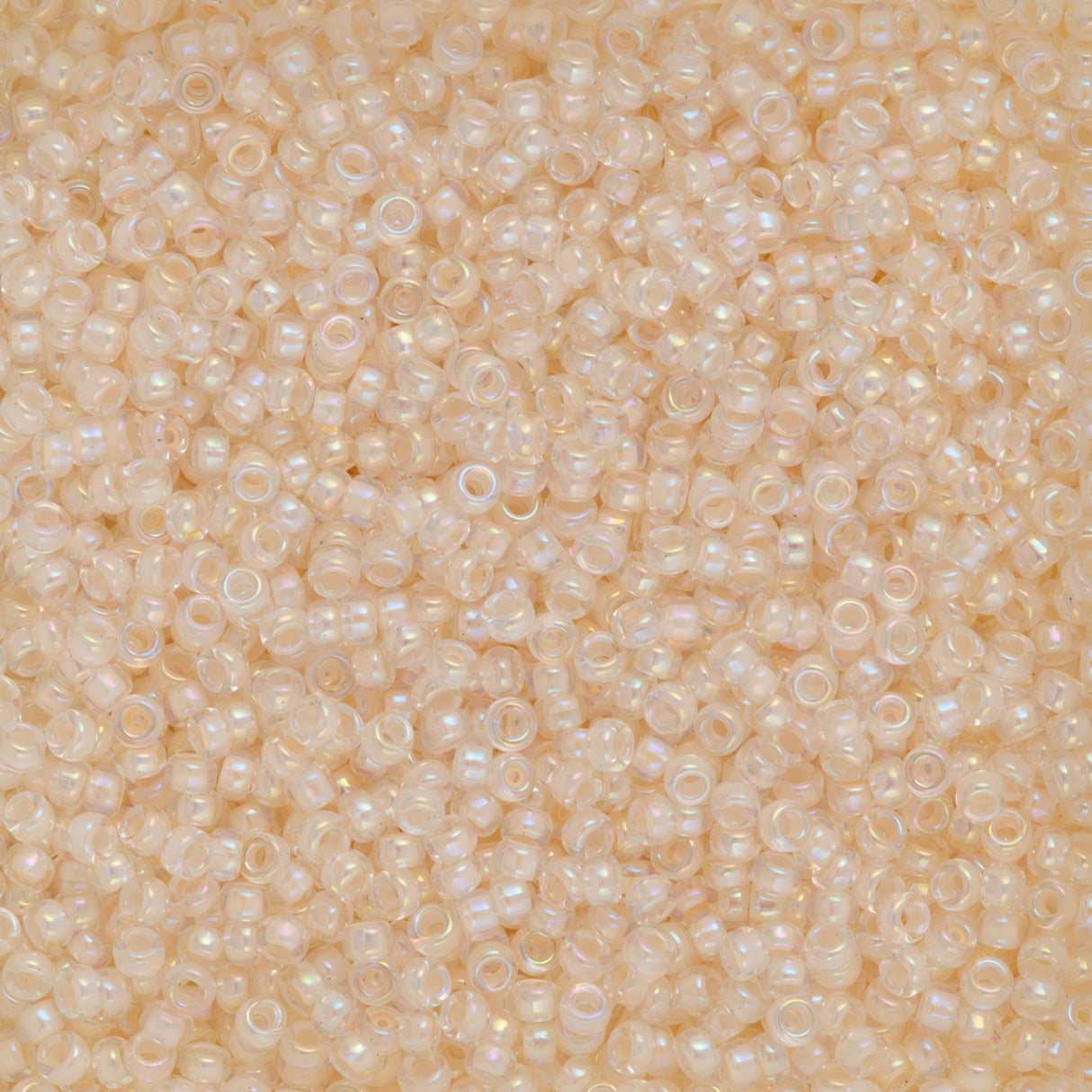 Miyuki Round Seed Bead 15/0 Inside Color Lined Pale Peach AB (281)