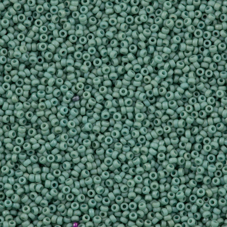 Miyuki Round Seed Bead 15/0 Opaque Matte Pale SeaFoam 2-inch Tube (2028)