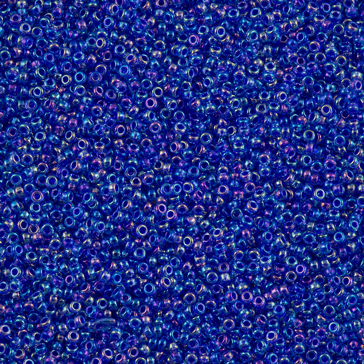 Miyuki Round Seed Bead 15/0 Cobalt Lined Aqua AB 2-inch Tube (353)