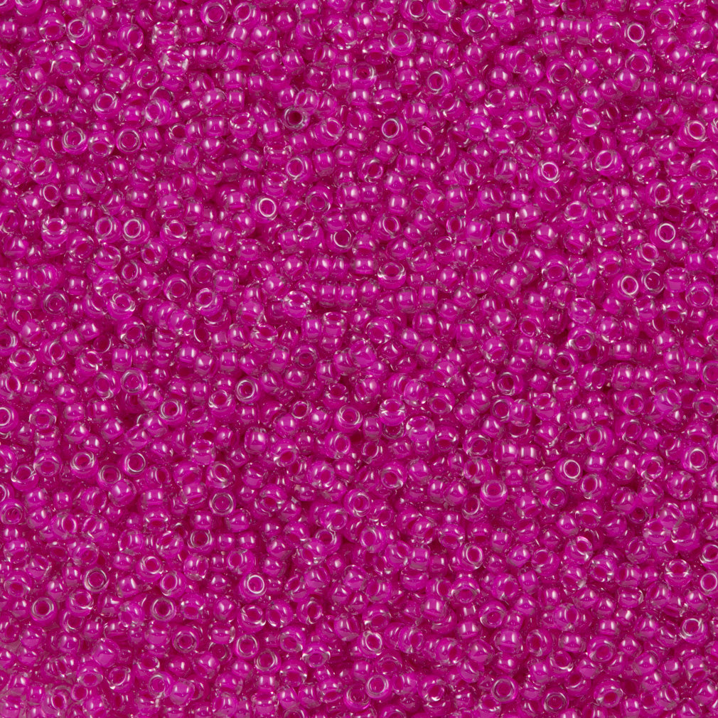 Miyuki Round Seed Bead 15/0 Inside Color Lined Fuchsia 2-inch Tube (209)
