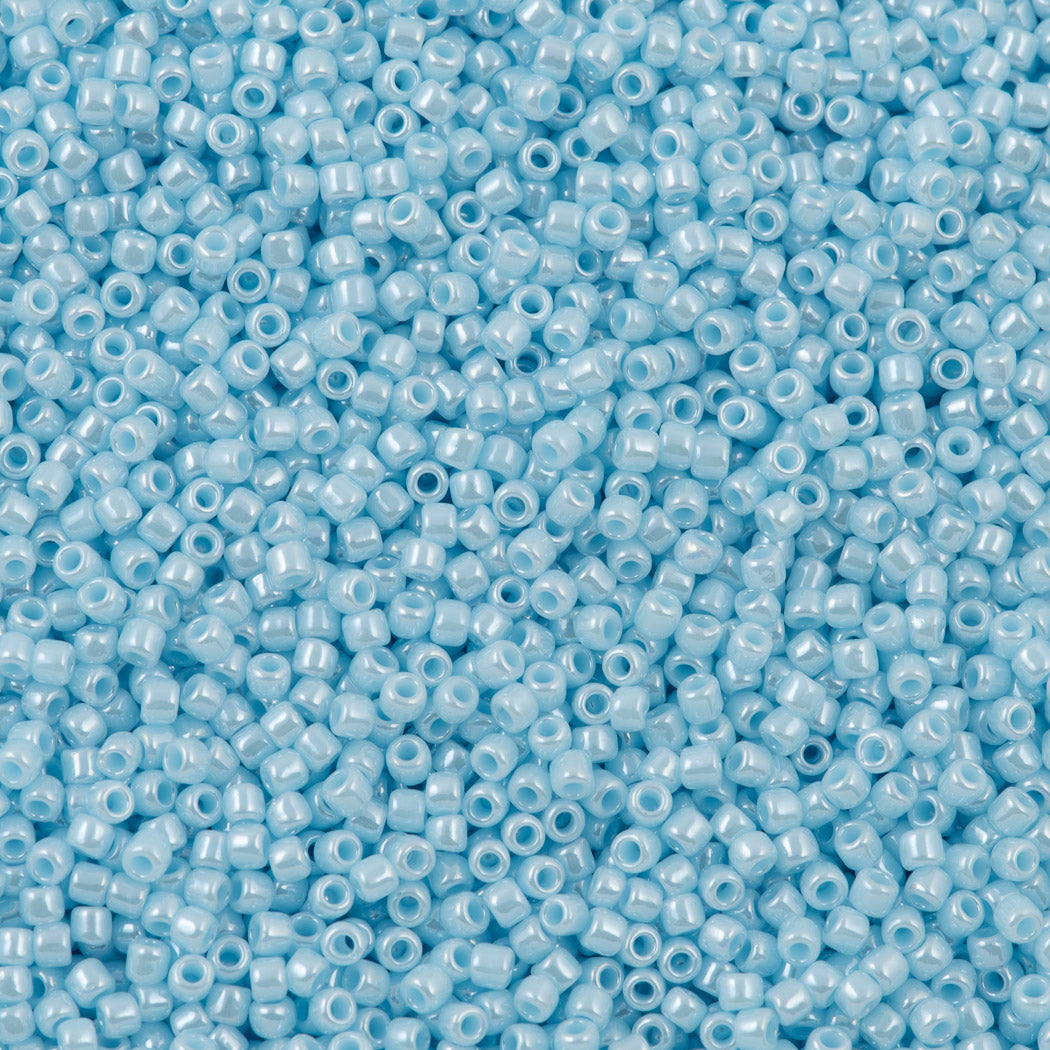 50g Toho Round Seed Bead 11/0 Opaque Luster Baby Blue (124)