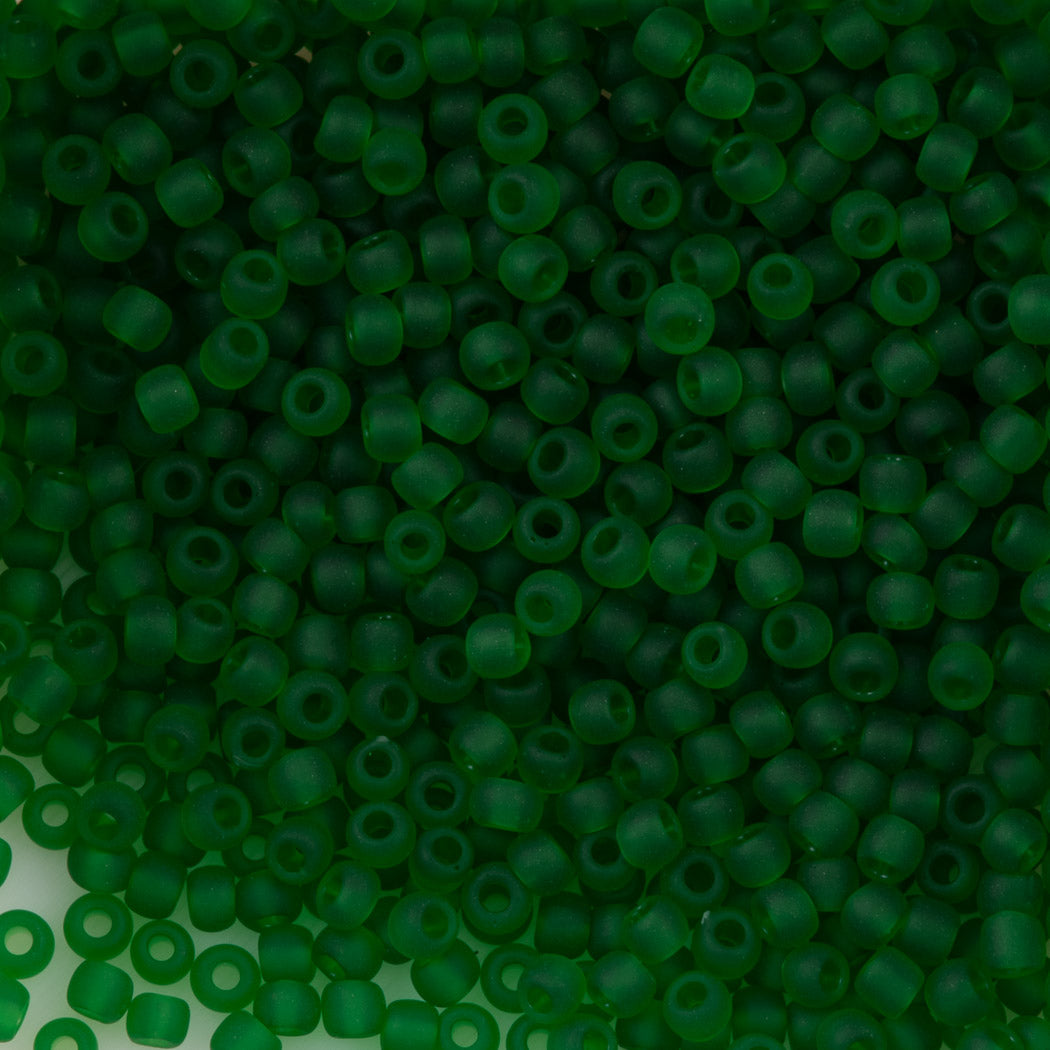 Toho Round Seed Bead 11/0 Transparent Matte Green Grass (7BF)