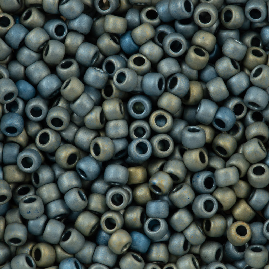 Toho Round Seed Bead 8/0 Higher Metallic Matte Blue Haze (512F)