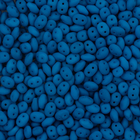 Super Duo 2x5mm Two Hole Beads Neon Electric Blue (25127)