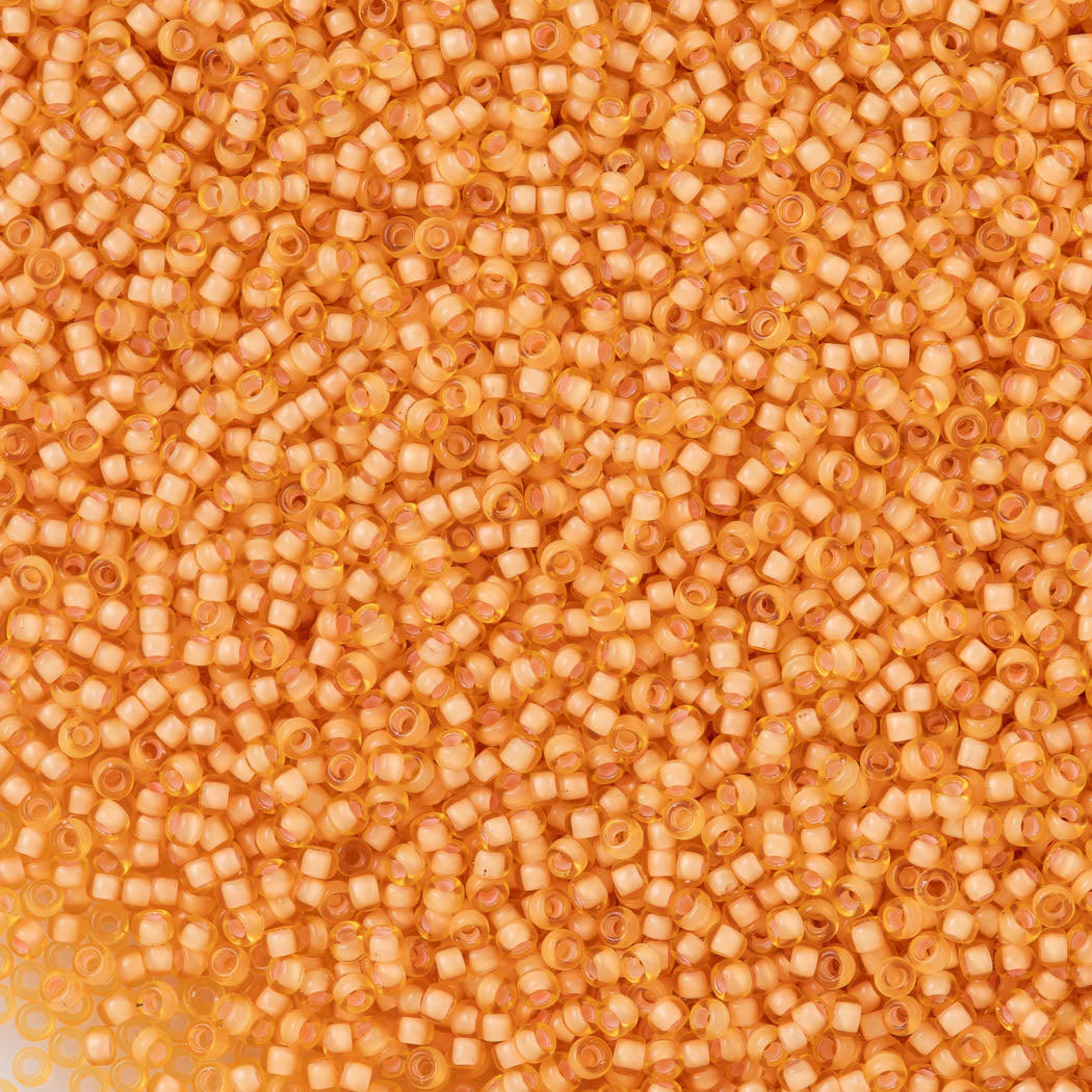 Miyuki Round Seed Bead 11/0 Semi Matte Peach Lined Amber (1922)
