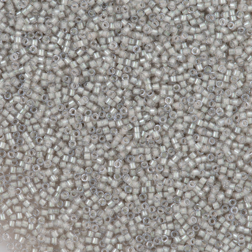 25g Miyuki Delica Seed Bead 11/0 Inside Dyed Color Grey Cloud DB1711