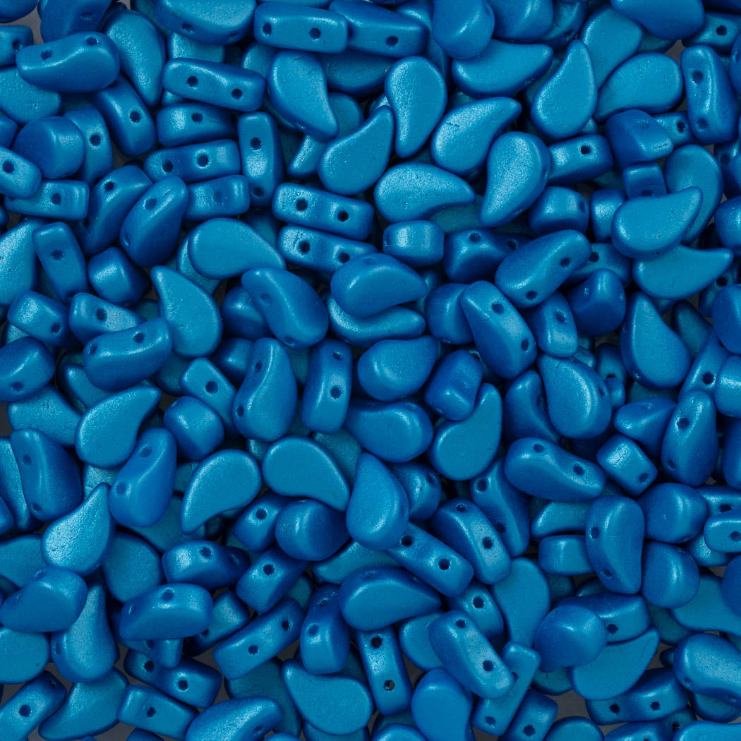 Paisley Duo 8x5mm Two Hole Bead Pearl Shine Azuro (24009)