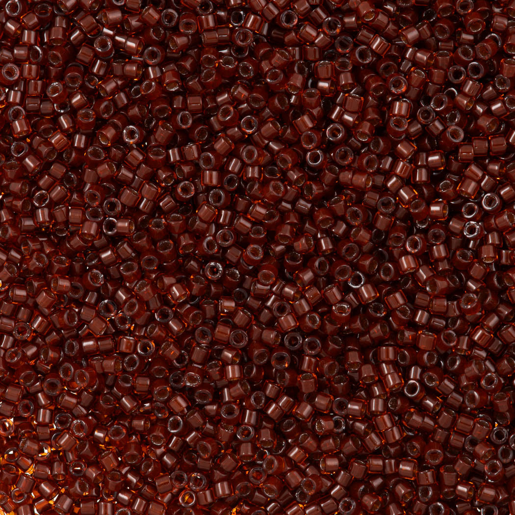 25g Miyuki Delica Seed Bead 11/0 Amber Inside Color Lined Cinnamon DB1392