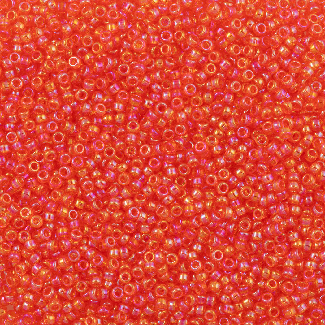 Miyuki Round Seed Bead 15/0 Transparent Orange AB (297)