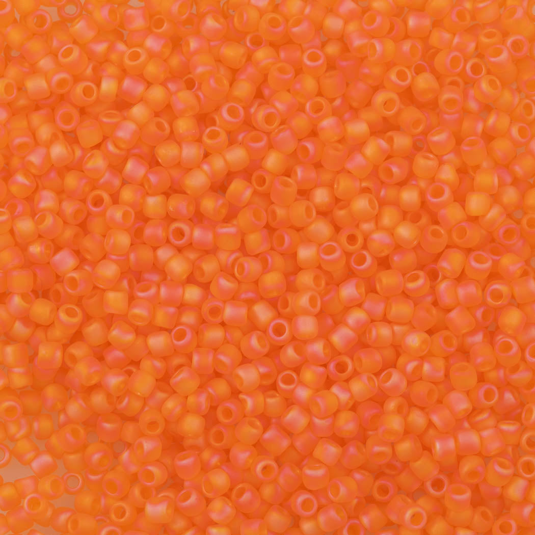 Toho Round Seed Bead 11/0 Transparent Matte Dark Orange AB (174BF)