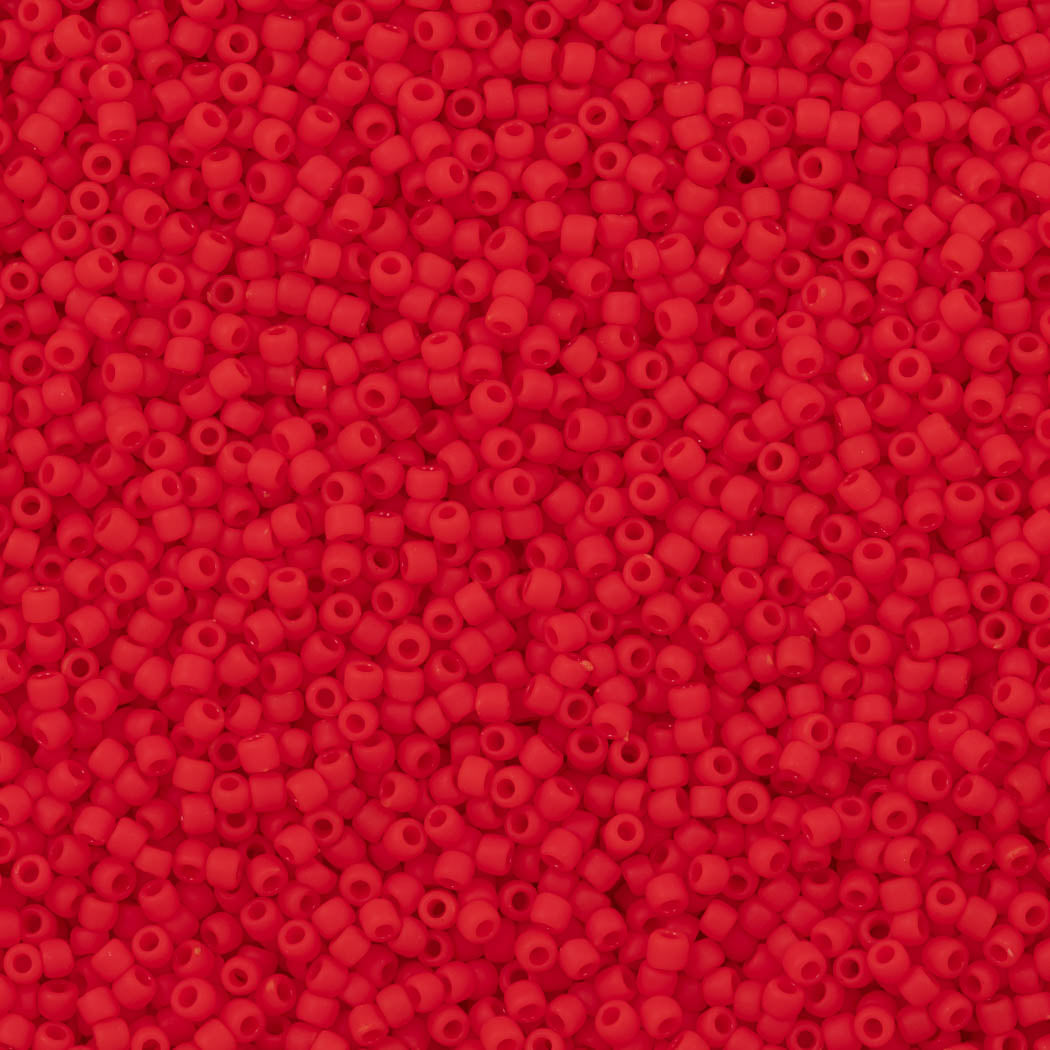 Toho Round Seed Bead 11/0 Opaque Matte Orange Red (45AF)