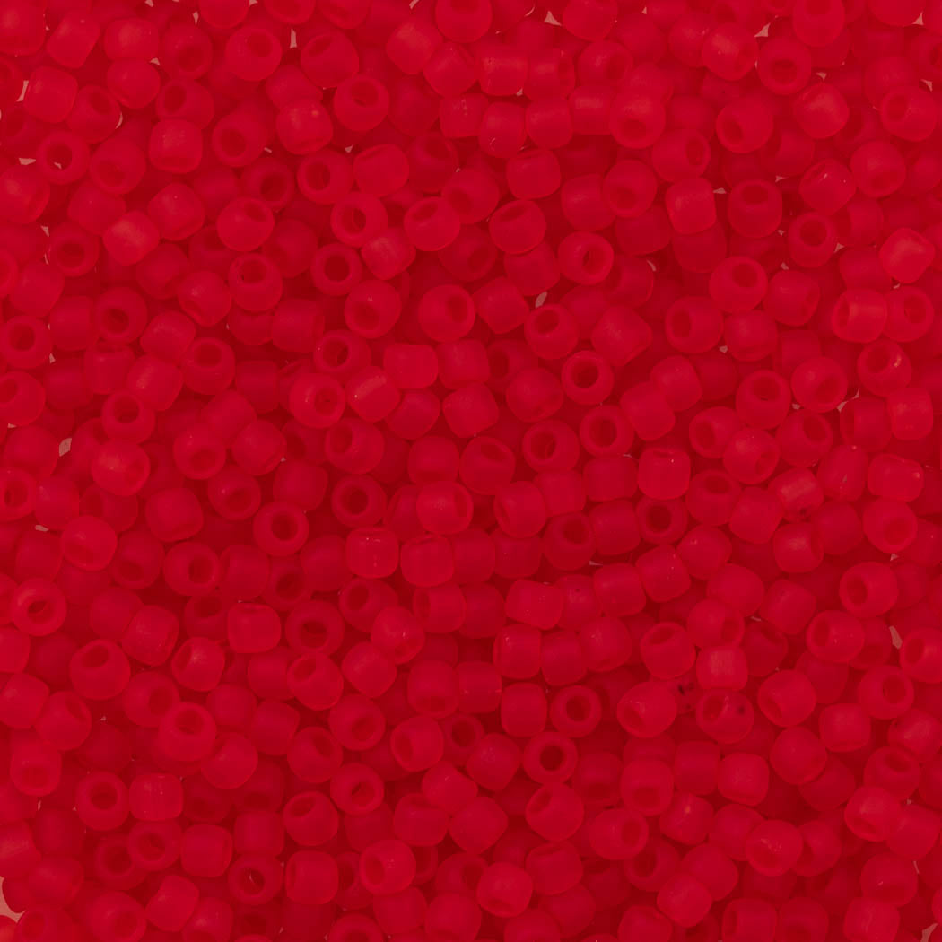 Toho Round Seed Bead 11/0 Transparent Matte Orange Red (5F)