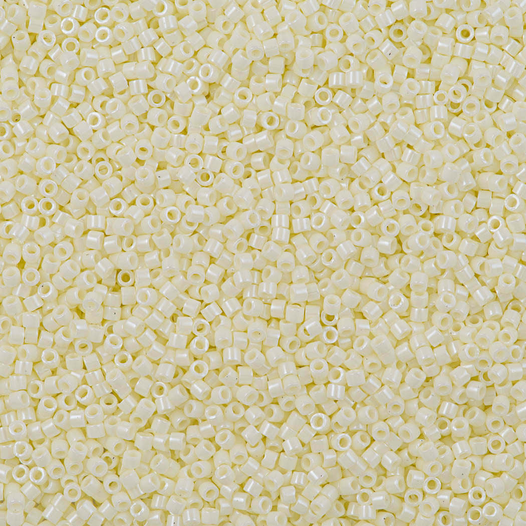 Miyuki Delica Seed Bead 11/0 Glazed Luster Opaque Light Buttercream 2-inch Tube DB2402