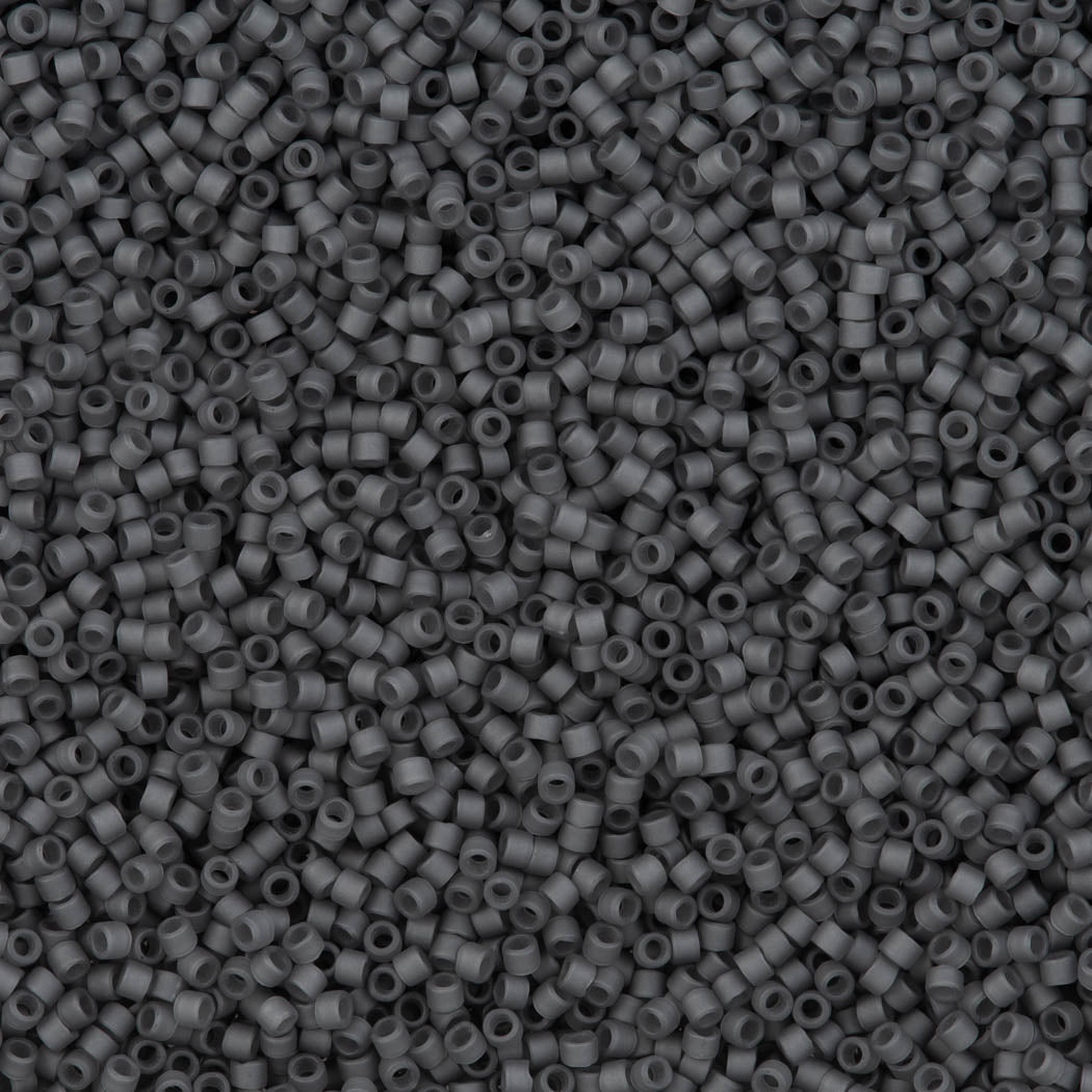 Miyuki Delica Seed Bead 11/0 Matte Glazed Luster Transparent Charcoal 2-inch Tube DB2406