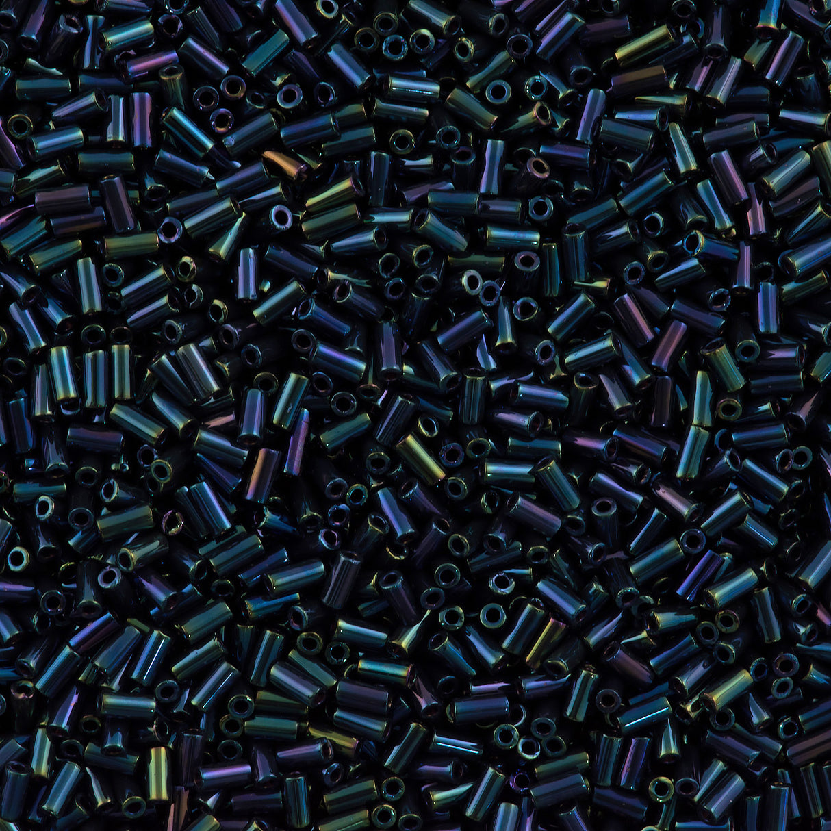 Miyuki 3mm Bugle Bead Metallic Blue AB 5-inch Tube (452)