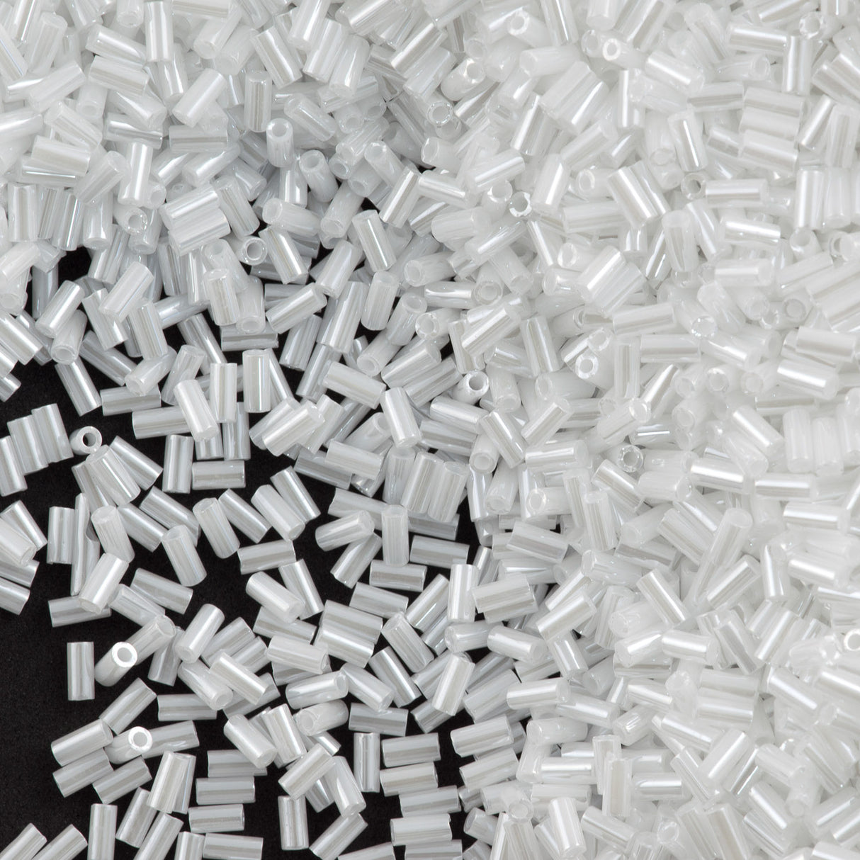 Miyuki 3mm Bugle Bead White Ceylon 5-inch Tube (528)