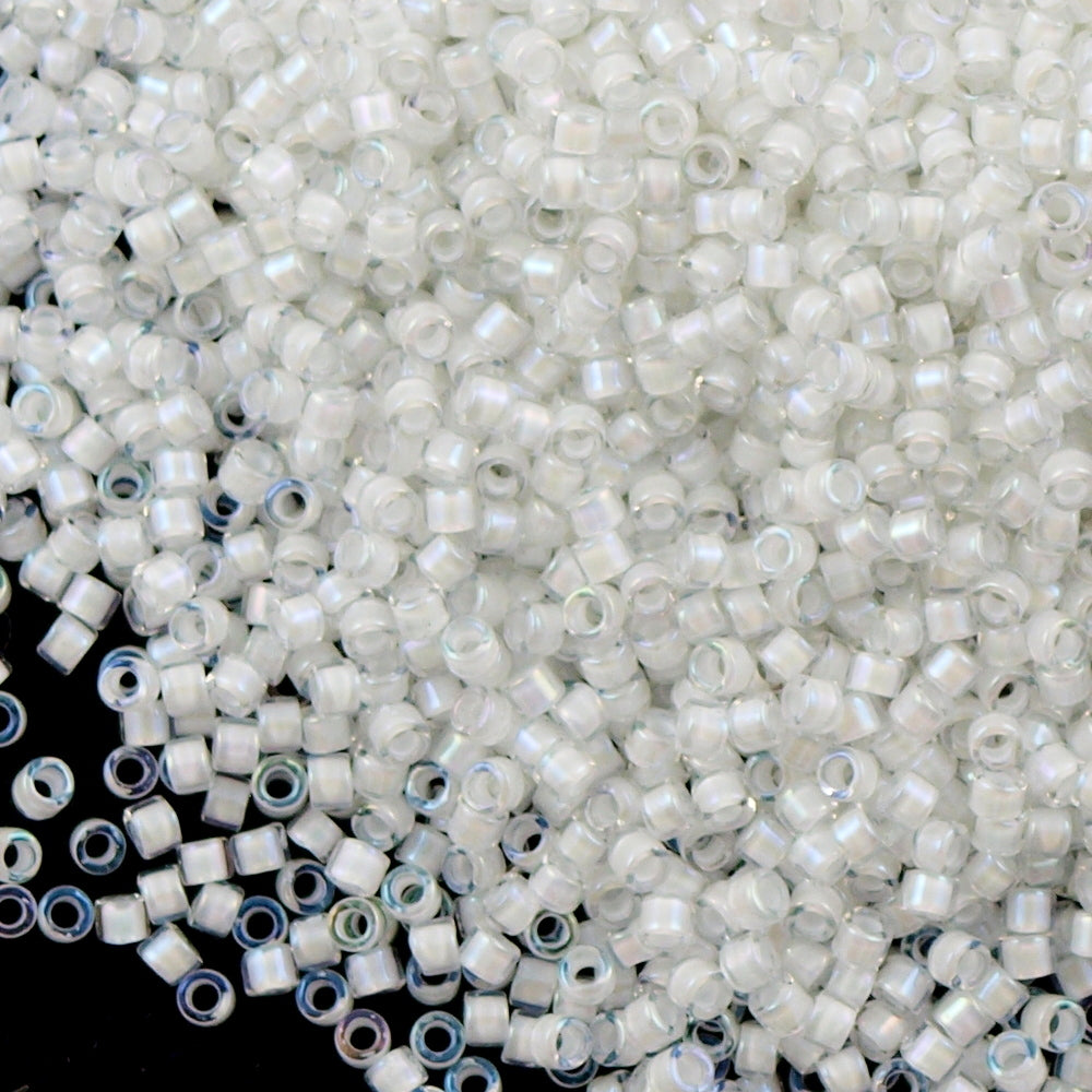 Miyuki Delica Seed Bead 11/0 Inside Color Lined White 2-inch Tube DB66