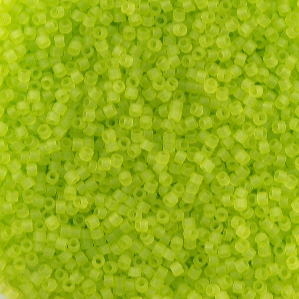 Miyuki Delica Seed Bead 11/0 Matte Transparent Peridot 2-inch Tube DB766