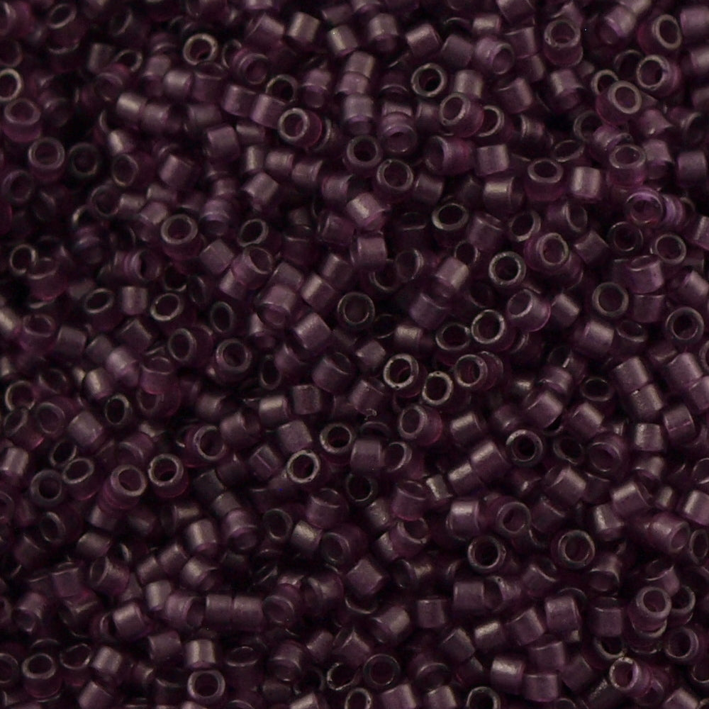 Miyuki Delica Seed Bead 11/0 Matte Transparent Dark Amethyst 2-inch Tube DB782
