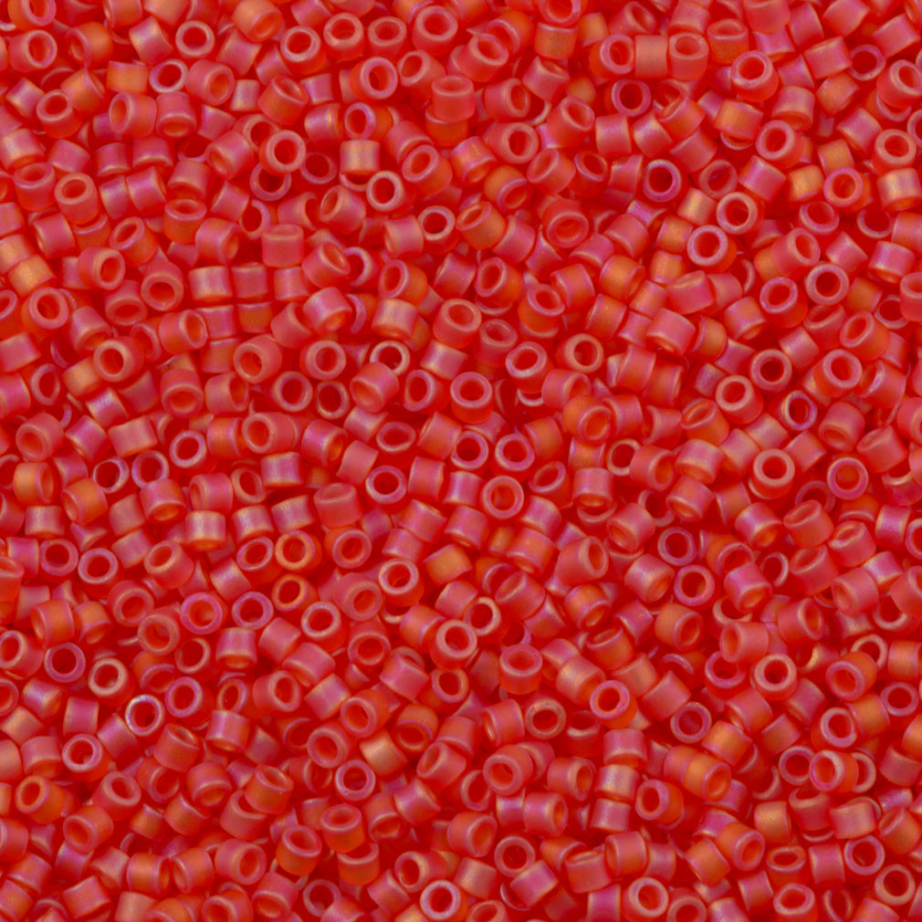 Miyuki Delica Seed Bead 15/0 Matte Transparent Berry AB 2-inch Tube DBS856