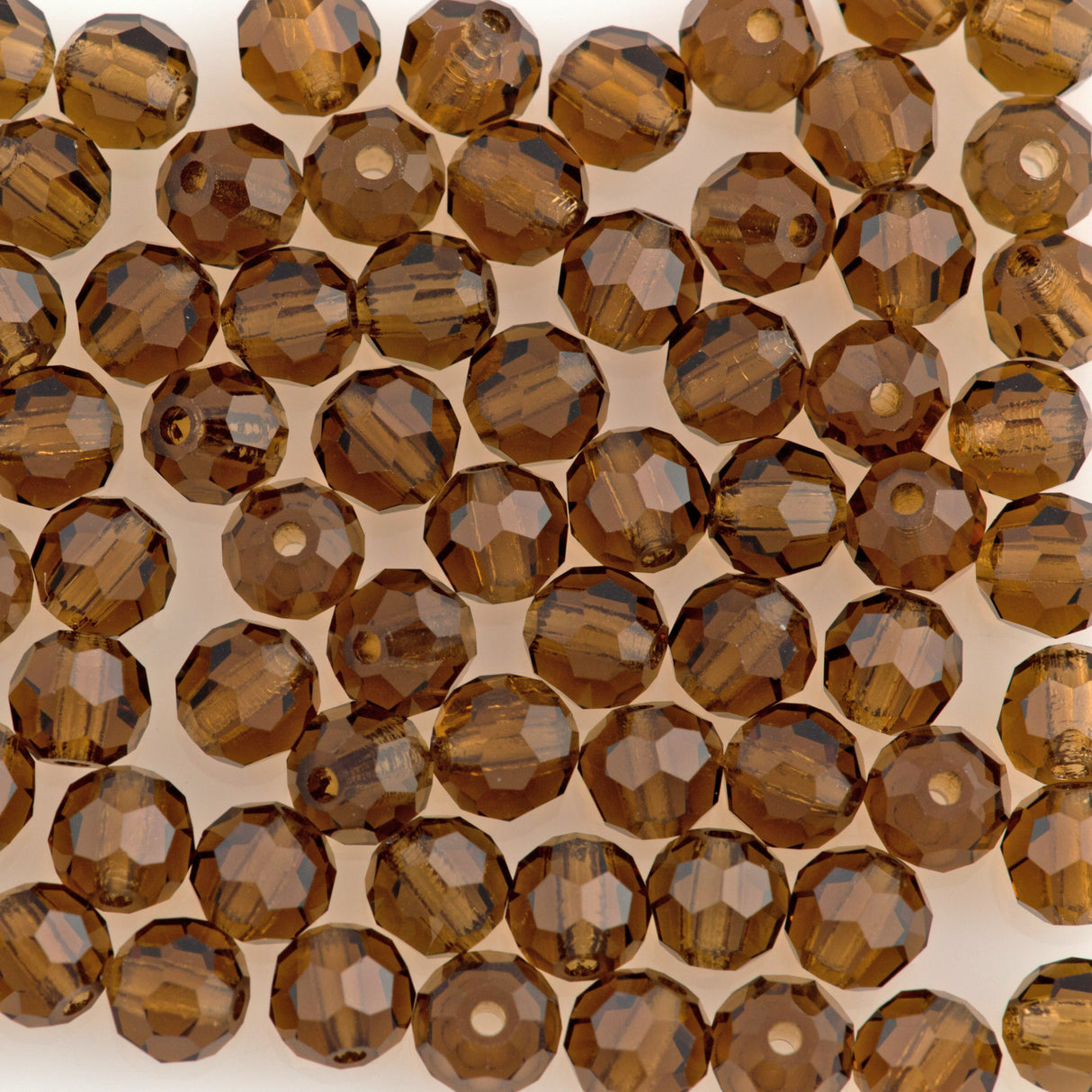 24 Preciosa Czech Crystal 4mm MC Round Bead Smoked Topaz 10220