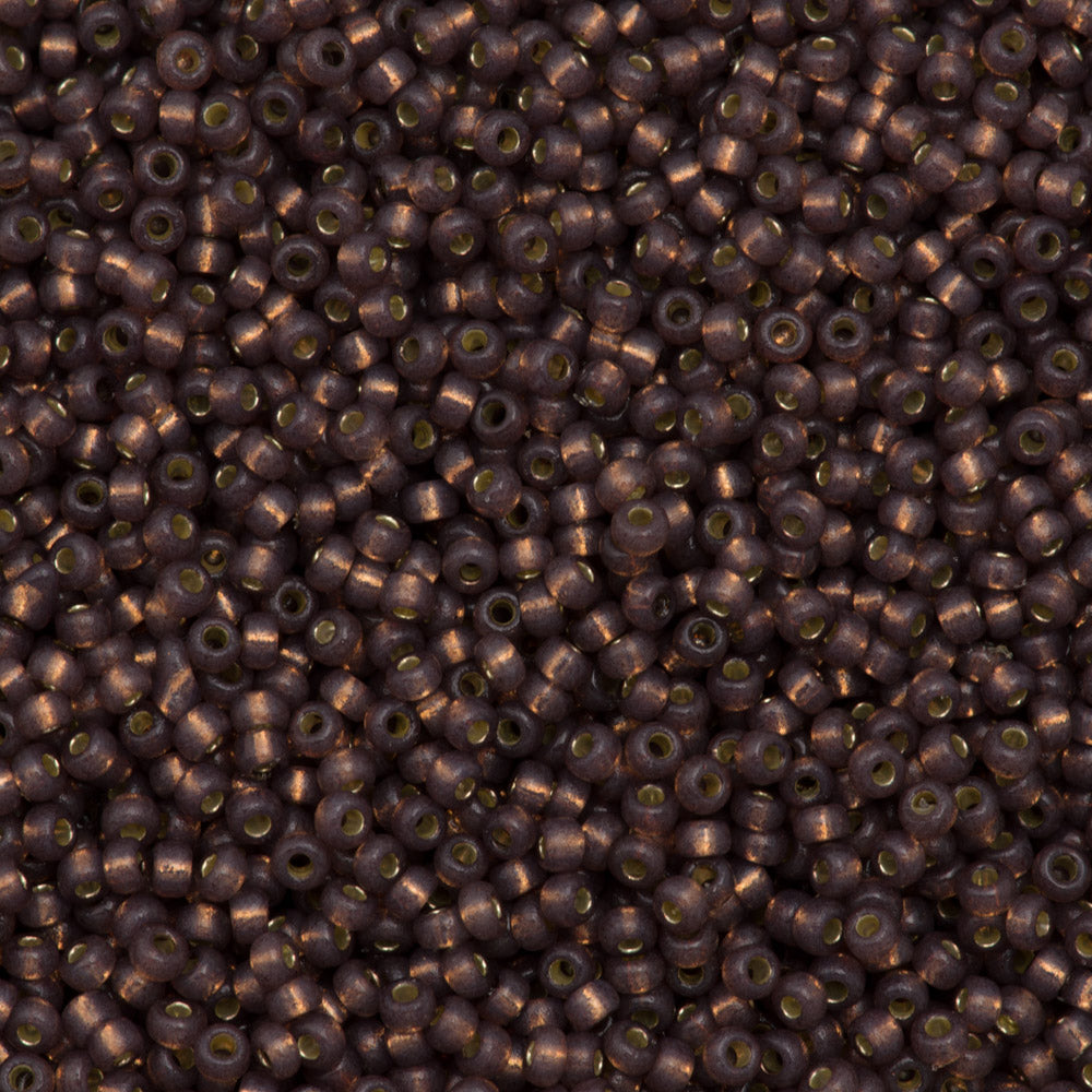 Miyuki Round Seed Bead 15/0 Duracoat Silver Lined Dyed Rose Bronze 2-inch Tube (4249)