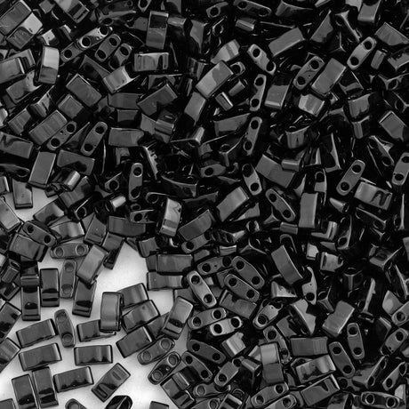 Miyuki Half Tila Seed Bead Opaque Black 7.5g Tube (401)