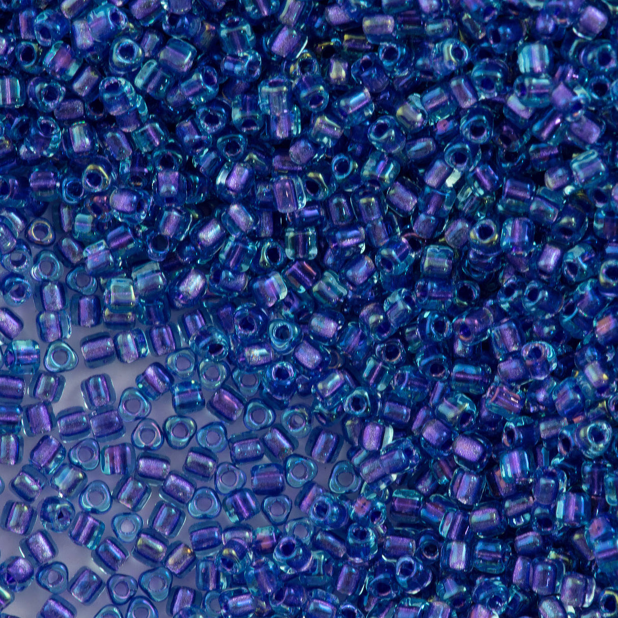 Miyuki Triangle Seed Bead 10/0 Purple Lined Aqua 10g (1827)