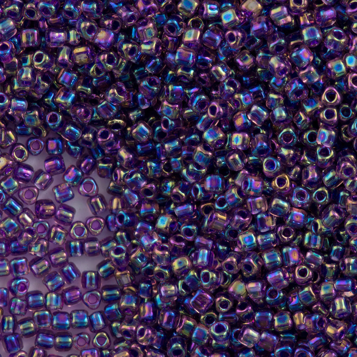 Miyuki Triangle Seed Bead 10/0 Light Rose Inside Color Lined Violet 10g (1832)